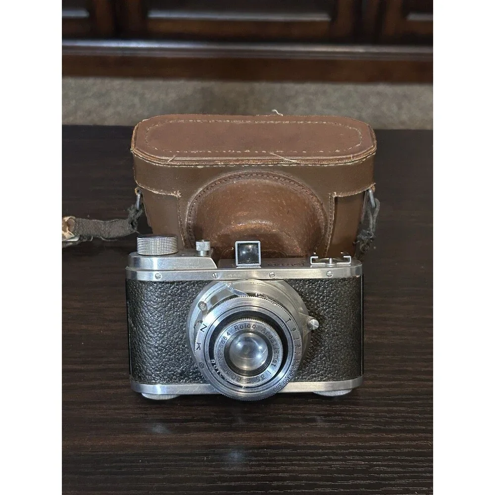 Vtg Rare 1940 Riken Roico 127 Film Camera Anastigmat 60mm f3.5 Lens W/Case Japan